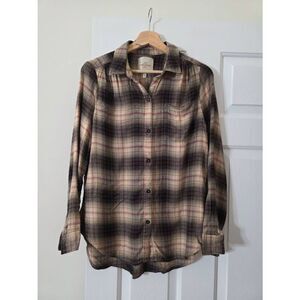 Casa cabana Check Button Down Shirt M